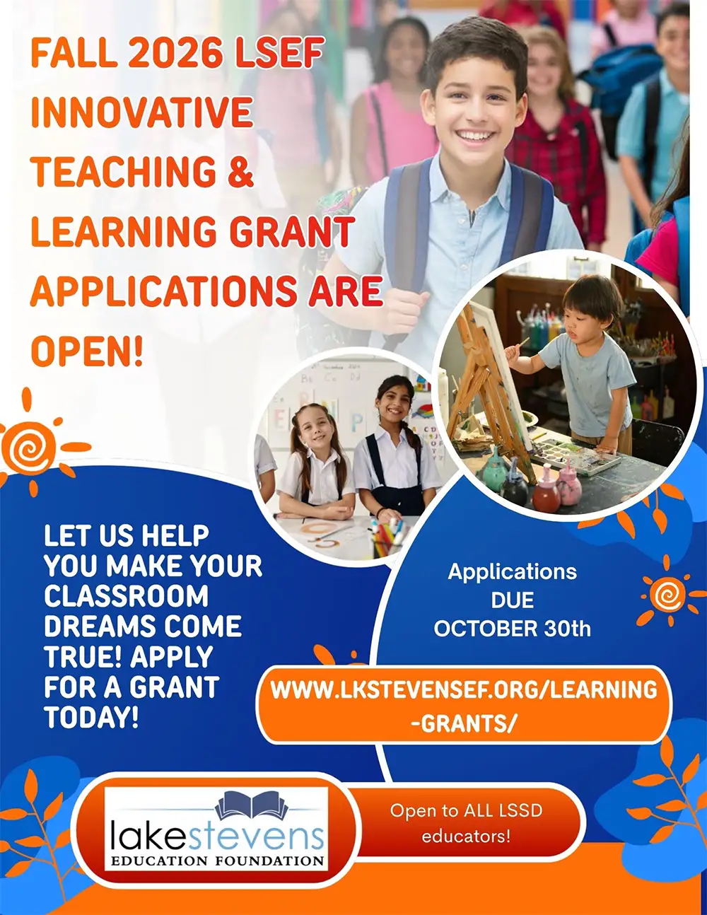 Fall 2026 Lake Stevens Education Foundation Innovative Teaching & Learning Grant Application Flyer